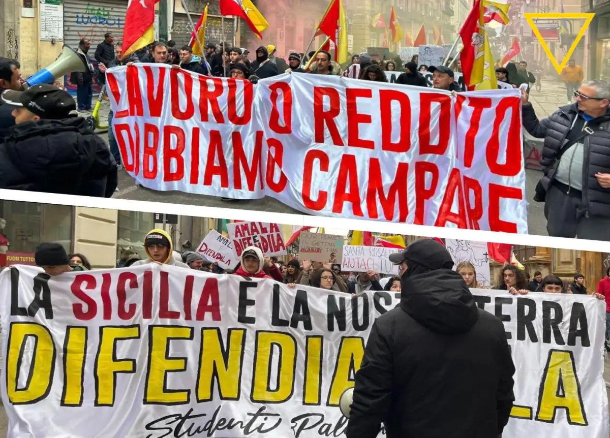 Studenti e disoccupati in piazza: “difendiamo la Sicilia».