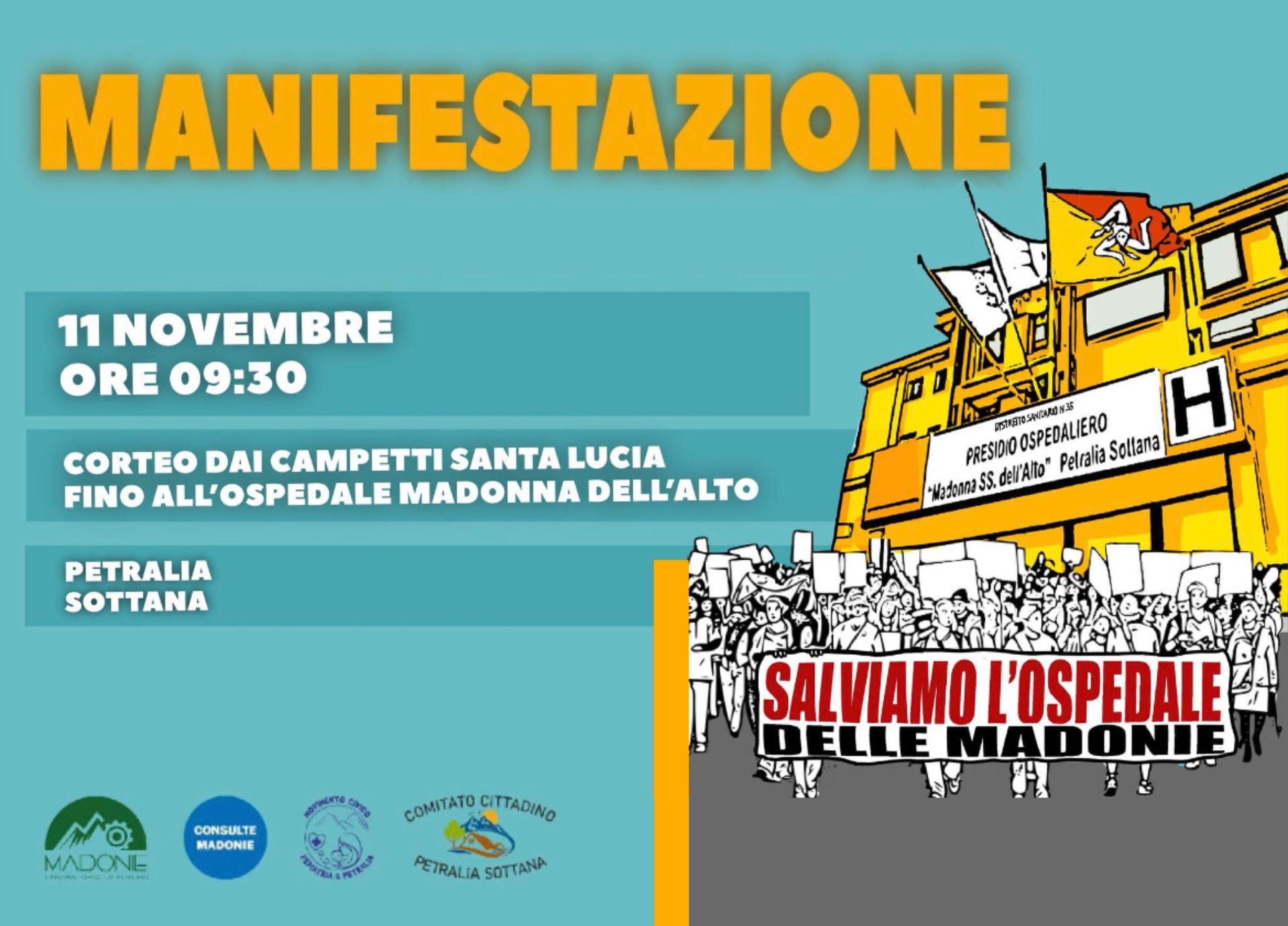 Salviamo l’ospedale delle Madonie! In piazza l’11 novembre contro la chiusura dell’Ospedale Madonna dell’Alto